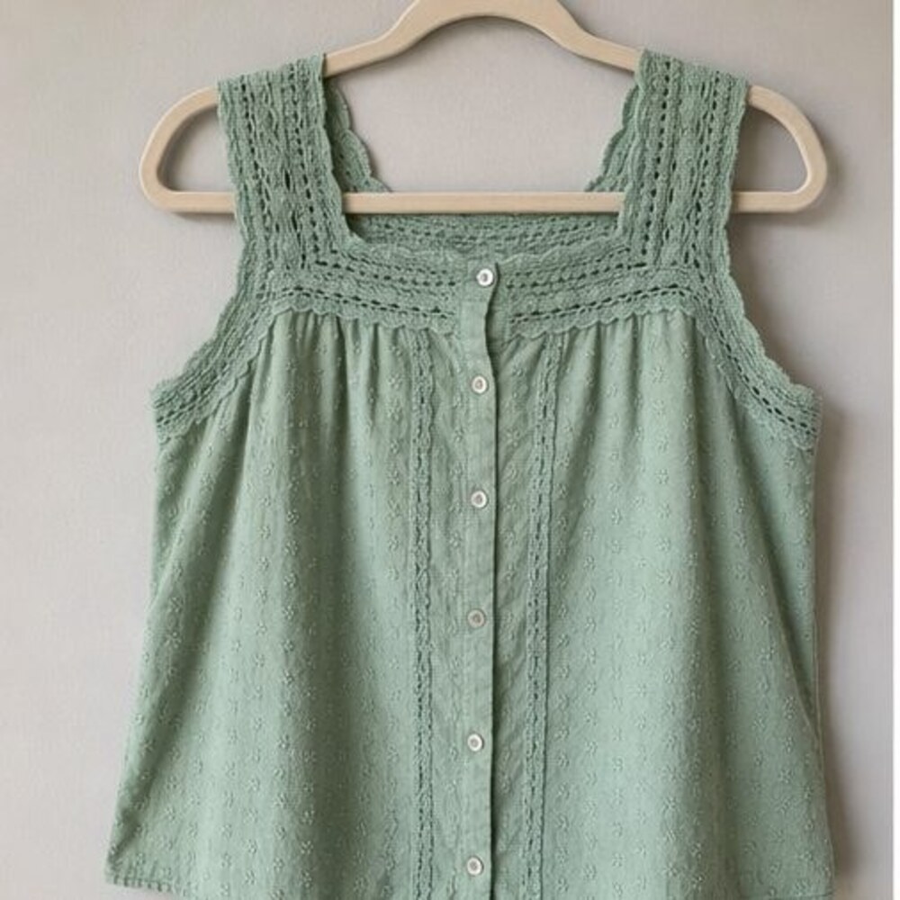 Sage Button Blouse